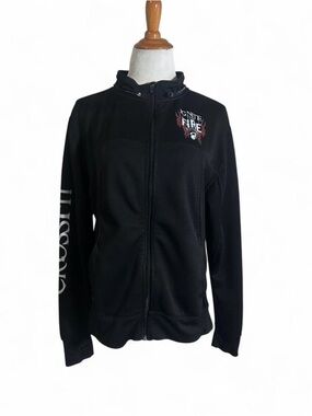 CrossFit Black Full-Zip Utility Jacket with 'Ignite the Fire' Chest Graphic